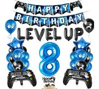 Palloncini per Feste di Videogiochi 8 anni, Decorazioni per Feste di Gioco, Palloncino Controller, Palloncini Blu Nero, Forniture per Feste di Compleanno per Bambini Ragazzi
