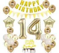 Palloncini per il 14° compleanno, set di palloncini per 14° compleanno, decorazione per giovani ragazze, palloncini in pellicola per 14 anni, decorazione di compleanno per bambini (14)