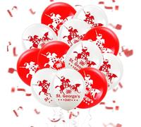 Palloncini per il giorno di San Giorgio, 12 pezzi, motivo cavaliere rosso e bianco, decorazioni per il giorno di San Giorgio, forniture per feste di festa, ispirate alla cultura britannica, atmosfera
