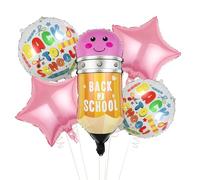 Palloncini per il ritorno a scuola, palloncini gialli a forma di stella, decorazioni per il primo giorno di scuola, decorazioni per la scuola materna