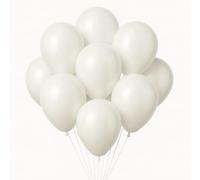 Palloncini perlati di lusso, 30 cm, 10, 13 colori disponibili, lattice biodegradabile, gonfiabili all'elio (bianco)