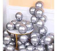 Palloncini piccoli in argento metallizzato da 5 pollici, mini palloncini a elio cromati, per feste, decorazione da 100 pezzi