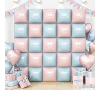 Palloncini quadrati rosa e blu, 25 pezzi, a doppia faccia, color crema pastello, rosa, blu, kit per arco a tunnel, per ragazzi o ragazze, decorazioni per feste di compleanno, baby shower