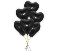 Palloncini romantici a forma di cuore in lattice da 30,5 cm, per San Valentino, matrimoni, anniversari, feste d'amore, confezione da 50 (nero)
