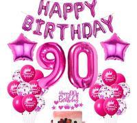 Palloncini rosa 90 anni compleanno Donna Palloncino 90 anni Compleanno rosa 90 anni compleanno Decorazione 90 anni Palloncini Donna rosa Decorazioni Compleanno 90 anni Donna rosa