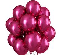 Palloncini rosa acceso metallizzati da 30 cm, palloncini rosa acceso a doppio strato, cromati lucidi spessi e cromati metallizzati in lattice rosa acceso per ragazze, donne, compleanni, matrimoni