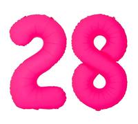 Palloncini rosa con numero 28, 101 cm, rosa fluorescente, 82 palloncini in lamina di elio per 28° compleanno, decorazioni per 28 anni, ragazzi e ragazze, matrimoni, forniture per feste fluorescenti