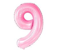 Palloncini rosa con numero 9 da 101 cm, con mini testa di topo, palloncini decorativi per il 9° compleanno, forniture per feste di compleanno a forma di topolino dei cartoni animati (rosa 9)