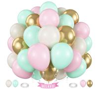 Palloncini rosa e verdi verde pastello rosa sabbia bianca oro metallizzato palloncini dado zucchero fata tema palloncini set per inverno paese delle meraviglie neve ghiaccio primavera compleanno baby