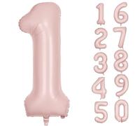 Palloncini rosa opaco con numero 1, 101 cm, rosa opaco, palloncini per il primo compleanno, palloncini giganti in lamina di elio con numero, decorazioni digitali per feste di compleanno, matrimoni