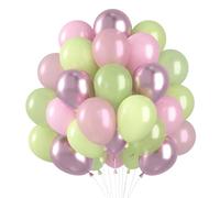 Palloncini Rosa Verde 60 Pezzi, 12 Pollici Palloncini Compleanno, Palloncino Lattice Pastello Rosa Verde per Matrimonio Laurea Baby Shower Festa Compleanno Arco Decorazioni