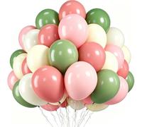 Palloncini Rosa Verde, 60 Pezzi Retrò Blush Pink Salvia Verde Blu Rosa Chiaro Giallo Bianco Palloncini in Lattice, 12 Pollici Boho Beige Palloncini per Feste per Matrimonio Doccia Nuziale Compleanno