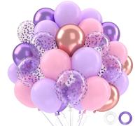 Palloncini Rosa Viola, 52 Pezzi Palloncini Rosa Pastello Viola Metallizzati, Decorazioni Compleanno Bambine Matrimoni Ragazza Donne, Baby Shower Anniversario Principessa Feste Nuziali