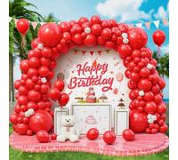 Palloncini Rossi, 143 Pezzi Dimensioni Diverse Rosso Opachi Arco Palloncini Kit per Donne Ragazze Festa di Compleanno Battesimo Matrimonio Natale Capodanno Carnevale Anniversario Baby Shower Decors