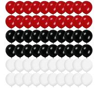 Palloncini rossi bianchi e neri da 30.5 cm, in lattice rosso, nero e bianco, palloncini in lattice rosso, nero, bianco, elio, per compleanni, matrimoni, lauree, poker, decorazioni per feste a tema