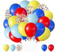 Palloncini Rossi Blu Gialli, 34pcs Palloncini Rosso Blu, Blus Scuro Rossi Giallo Confetti Palloncino, Palloncino Colorati, Palloncinis Lattice Colorati, Kit Arco Palloncinis Rosso Blus Giallo