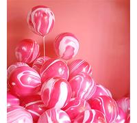 Palloncini rossi colorati 12 pollici 30 pezzi palloncini colorati arcobaleno agata marmo palloncini Tie Dye effetto vortice per compleanno matrimonio baby shower hippie feste decorazioni forniture