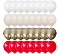 Palloncini rossi e oro bianco, confezione da 60 palloncini da 30,5 cm, per festa della mamma, San Valentino, donne, compleanno, matrimonio, addio al nubilato, Natale, decorazioni per feste