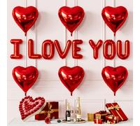 Palloncini rossi I Love You per lui/lei, palloncino per San Valentino con palloncini a cuore rosso e palloncini con lettere d'amore, decorazione romantica per notti speciali, San Valentino, sorpresa
