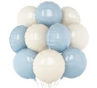 Palloncini rotondi in alluminio blu e bianco, 20 pezzi, a forma rotonda, 45,7 cm, palloncini a elio per compleanni, matrimoni, addio al nubilato, decorazioni per feste di addio al nubilato