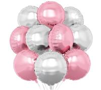 Palloncini rotondi in lamina argentata rosa, 20 palloncini a forma rotonda bianco crema 45,7 cm, palloncini a elio per compleanni, matrimoni, addio al nubilato, decorazioni per feste di addio al