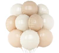 Palloncini rotondi in lamina color crema, bianco, beige, 20 pezzi, a forma rotonda, 45,7 cm, per baby shower, compleanni, anniversari, matrimoni, decorazioni per feste