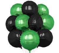 Palloncini rotondi in lamina verde e nero, 20 palloncini rotondi da 45,7 cm, palloncini a elio per bambini, compleanni, baby shower, laureati, decorazioni per feste