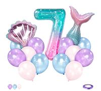 Palloncini Sirena 7 Anni 101 Cm Giganti Palloncino Numero 7 Colorati Palloncini Foil Ragazza Sirena Coda Sirena Decorazioni Compleanno Bambina 7 Anni (Arcobaleno)