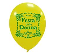 Palloncini Stampati 100 pz, Biodegradabili, 100% Lattice, Feste, Bambini, Multicolore Ideali per essere gonfiati a Elio (Palloncini Festa Della Donna Giallo)