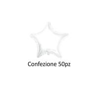 Palloncini Stella Bianco standard shape 18" (45cm) in mylar, 50pz.