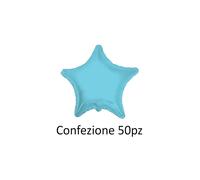 Palloncini Stella Celeste Chiaro standard shape 18" (45cm) in mylar, 50pz.