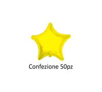 Palloncini Stella Giallo standard shape 18" (45cm) in mylar, 50pz.