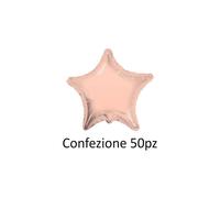 Palloncini Stella Rosa Chiaro Gold standard shape 18" (45cm) in mylar, 50pz.