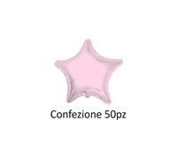 Palloncini Stella Rosa Chiaro standard shape 18" (45cm) in mylar, 50pz.