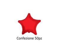 Palloncini Stella Rosso standard shape 18" (45cm) in mylar, 50pz.