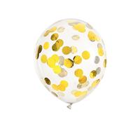 Palloncini trasparenti con coriandoli dorati 30cm 6 pezzi