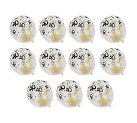 Palloncini Trasparenti Numero 40 in Lattice 10 Pezzi, 30 cm con Paillettes per Compleanni, Matrimoni e Anniversari - Decorazione Elegante con Confetti Colorati, Ideale per Feste (palline di