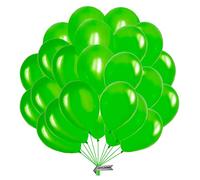Palloncini verde brillante metallizzati, 50 unità. Palloncini in lattice naturale di colore verde brillante di 32 cm, ideali per la decorazione di feste di compleanno, laurea e Baby Shower.