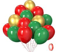 Palloncini verde rosso oro palloncini Natale SKYIOL 50 pezzi 12 pollici lattice palloncini verdi rossi palloncini oro metallizzato palloncini per compleanno matrimonio Natale festa decorazione T999