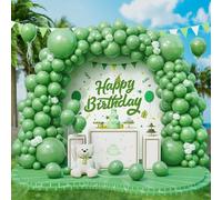 Palloncini Verde Salvia, 143 Pezzi Dimensioni Diverse Verde Fagioli Avocado Oliva Retrò Arco di Palloncini Kit con Nastro per Ragazze Donne Festa di Compleanno Matrimonio Battesimo Baby Shower Safari