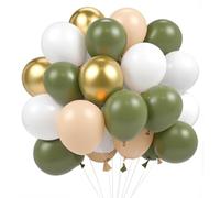 Palloncini verde salvia, 60 palloncini in lattice da 30,5 cm, colore verde oro bianco