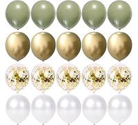 Palloncini Verde Salvia Oro Bianchi Sipeayan 20 Pezzi 30 cm Palloncino Verdi Oliva Dorati Bianco Coriandoli Metallizzato Palloncini Lattice per Compleanno Matrimonio Baby Shower Battesimo Decorazione