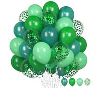 Palloncini Verde Verde Scuro, 60 Palloncini ad Elio Verde Chiaro, Palloncini in Lattice Coriandoli Verdi per Safari nella Giungla Dinosauro Compleanno Festa di Nozze Baby Shower Celebrazione
