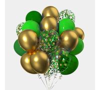 Palloncini verdi dorati, verde scuro, verde chiaro e oro, palloncini coriandoli in lattice per decorazioni per feste, 30 cm, confezione da 50.
