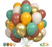 Palloncini verdi marroni, gialli, 60 palloncini verdi per compleanno, 12 pollici, in lattice marrone, con elio, beige, palloncini per feste di matrimonio, compleanno, addio al nubilato, laurea