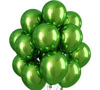 Palloncini verdi metallizzati da 30 cm, palloncini a doppio strato cromati verde chiaro, lucidi e spessi, in lattice verde chiaro, palloncini a elio per compleanni, feste di nozze