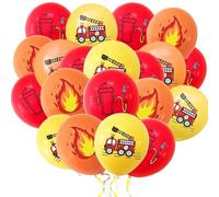Palloncini vigili del fuoco, 36 pezzi, 12 pollici, per compleanno, camion dei pompieri da 12 pollici, colore rosso, arancione, giallo, rosso, per il compleanno dei bambini, per i vigili del fuoco,