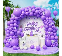 Palloncini Viola, 143 pezzi Dimensioni Diverse Viola Opachi Arco Palloncini Kit con Nastro per Donne Bambino Festa di Compleanno Matrimonio Battesimi Baby Shower Fidanzamento Anniversario Decorazioni