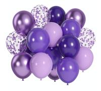 Palloncini viola, 60 pezzi, 30 cm, viola maca, viola opaco, viola metallizzato, viola profondo, set di palloncini a elio, per compleanno, matrimonio, baby shower, decorazione per feste di anniversario