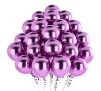 Palloncini Viola Metallizzati,50 Pezzi 12 Pollici Viola Metallizzati Opaco Cromati In Lattice ad Elio per Feste di Compleanno Atrimonio Laurea Addio Nubilato Anniversario Decorazioni